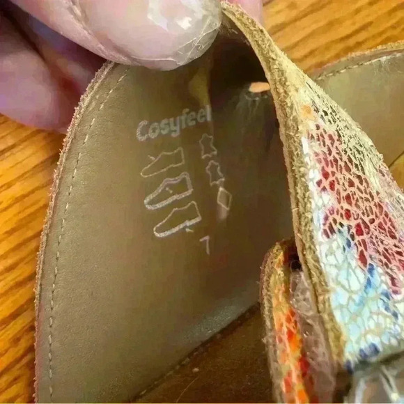 NEW, Cosyfeet, Orthopedic, Velcro, Adjustable Straps, White, Floral, Leather, 7 - Picture 7 of 8